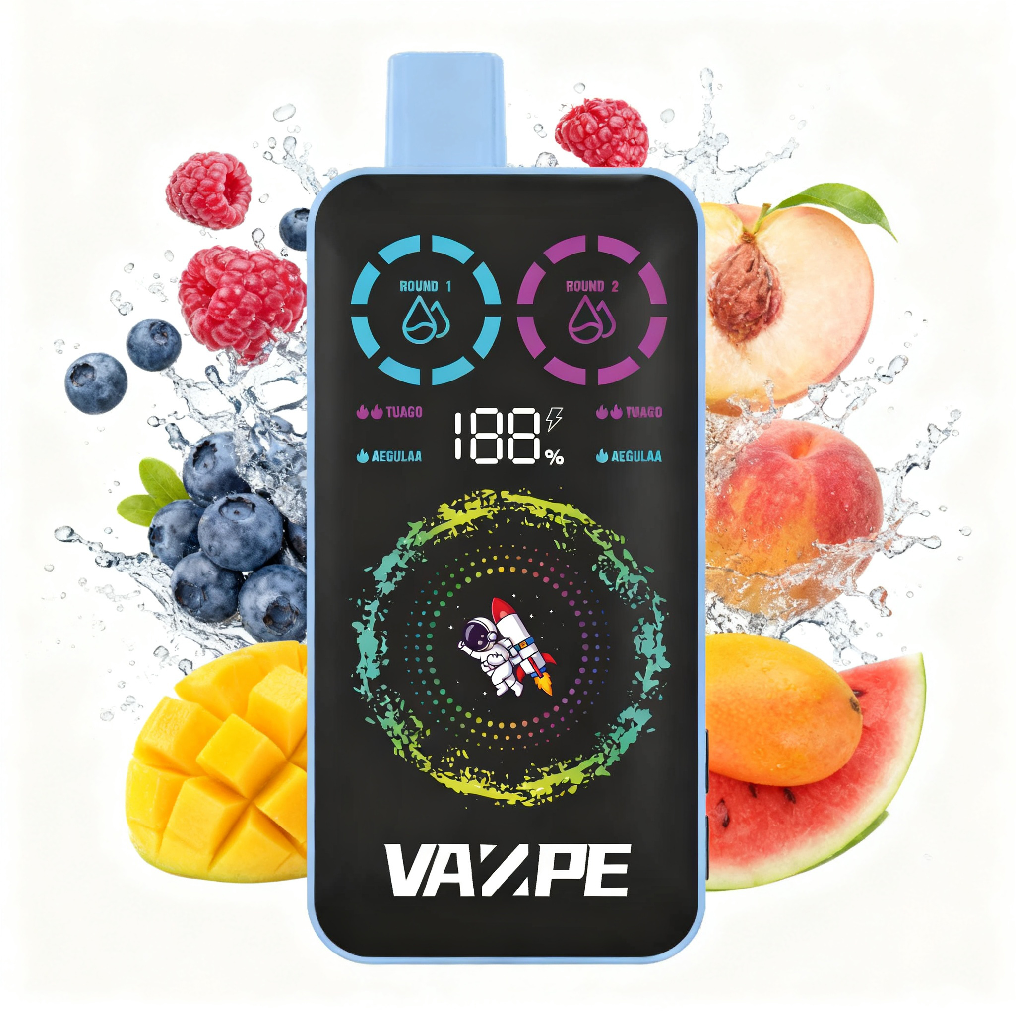 VAZPE Ultra 40K Blueberry Raspberry and Peach Mango Watermelon